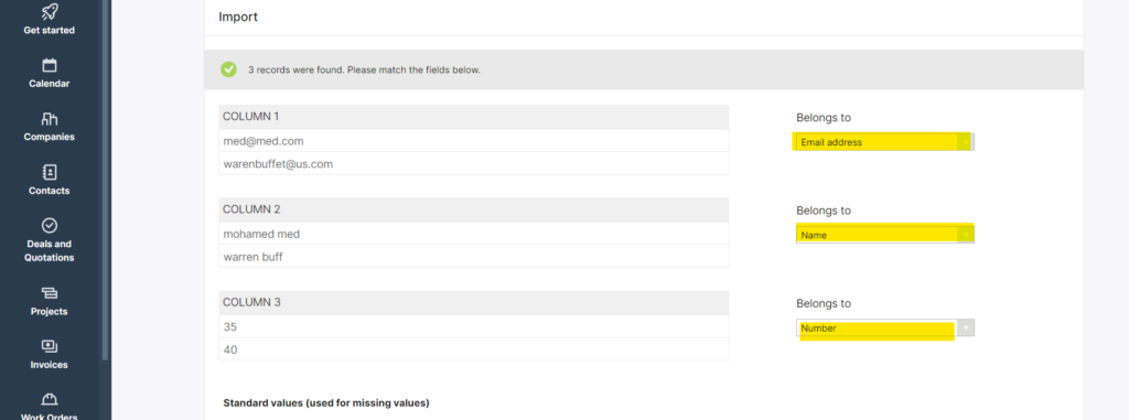 CRM table